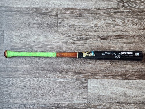 Bate de béisbol usado firmado por Carlos Santana 2024 Cleveland Guardians - Beckett - Imagen 8 de 14