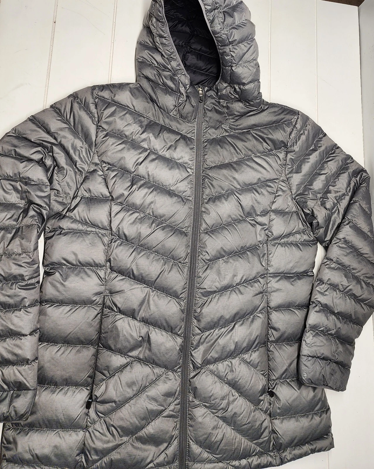 lole goose down long quilted puffer hooded lightweight jacket