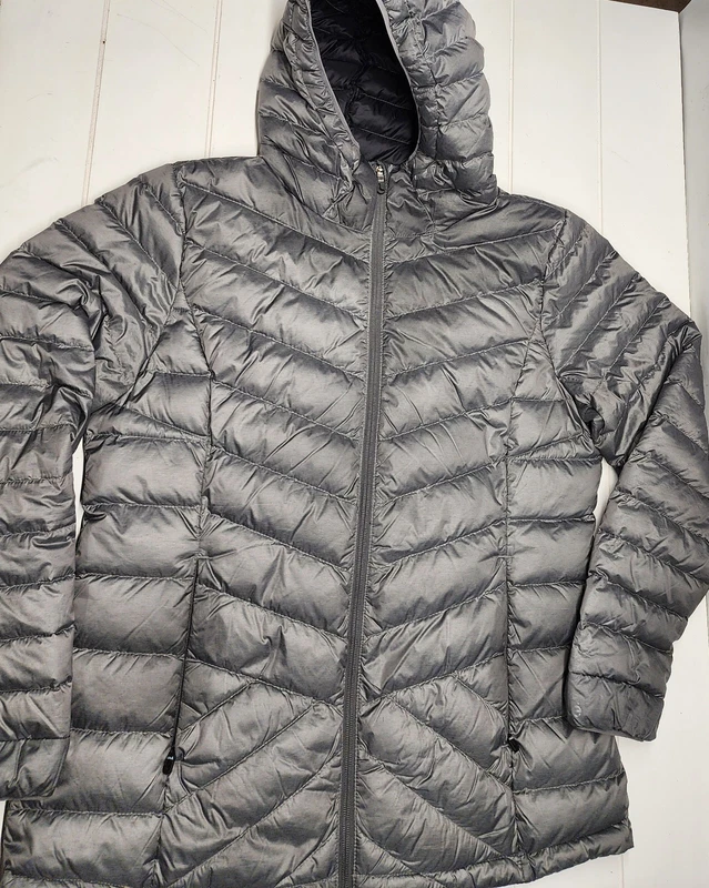 lole goose down long quilted puffer hooded lightweight jacket