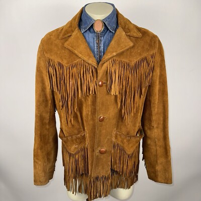 Vtg 60s 70s Pioneer Wear Jacket Mens 42 Fringe Suede Leather Vtg 60s 70s Pioneer Wear Jacket Mens 42 Fringe Suede Leather
