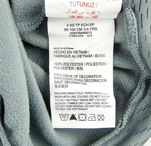 Hooded Sweatshirt Boys 4 Gray Fleece Pullover Nike Therma Dri-Fit Polyester - Picture 8 of 9