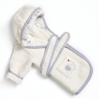 Natures Purest My 1st Friend Accappatoio Bambino In Cotone Biologico Color Crema, Con Elefante E Cuore - 2