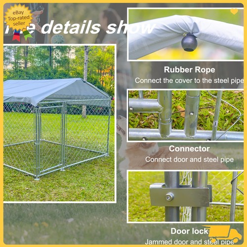 2 x2x1.5m Outdoor Pet Dog Run House Kennel Shade Cage Enclosure w/ Cover Playpen - Picture 10 of 17