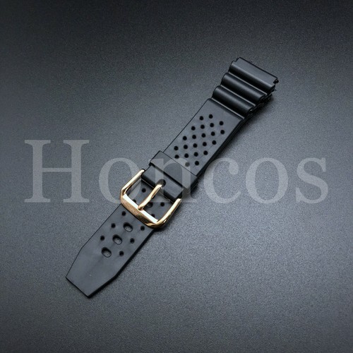 Correa de reloj de goma de silicona negra 18 20 22 mm compatible con Seiko SKX Diver suave - Imagen 13 de 17