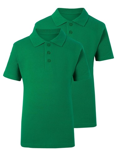 Twin Pack of 2 Boys Plain Polo Shirt School P.E Sports GYM Ages 3 - 16 Years  - Picture 5 of 12