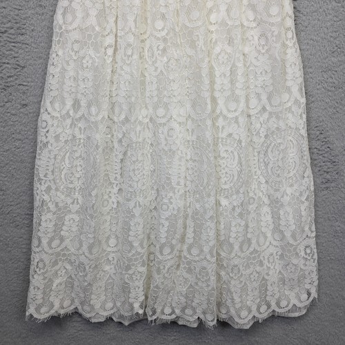 Lulus Babydoll Dress Women S White Empire Waist Floral Lace Overlay Back Tie NEW - Picture 7 of 24