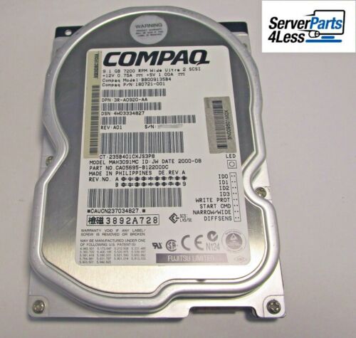 180721-001 Compaq / HP 9.1GB Ultra2 SCSI 7200RPM 1In 3.5” HDD - Picture 2 of 7