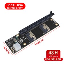 US STOCK SlimSAS 8i x2 to PCIe4.0 x16 Slot Adapter SFF8654 Riser Card GEN4