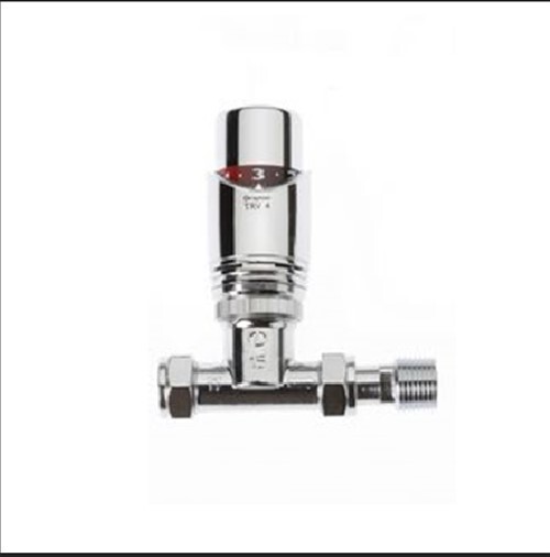 07 05 171 | Drayton TRV4 straight and lockshield valve Chrome
