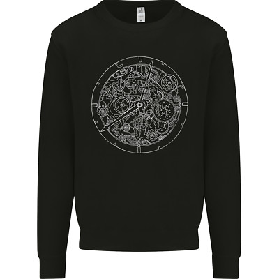 Mechanische Uhr Strichzeichnung Zeitmesser Herren Sweatshirt Pullover