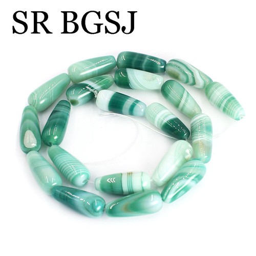 Natural 8x20mm Drop Banded Agate Gemstone Jewelry DIY Loose Beads Strand 15" - Picture 18 of 48
