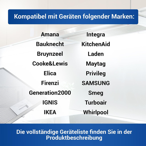 2x Metallfilter Fettfilter für Bauknecht Whirlpool 480122102168 Dunstabzugshaube - Bild 9 von 10