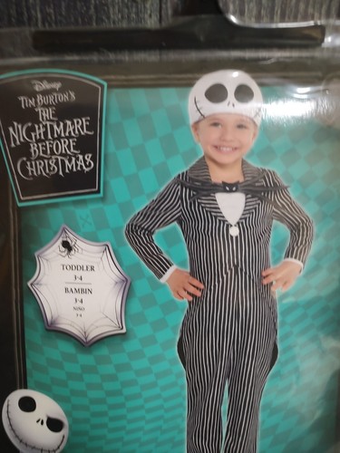 Disney Nightmare Before Christmas Jack Skellington Costume Cosplay Toddler 3T-4T - 第 2/4 張圖片
