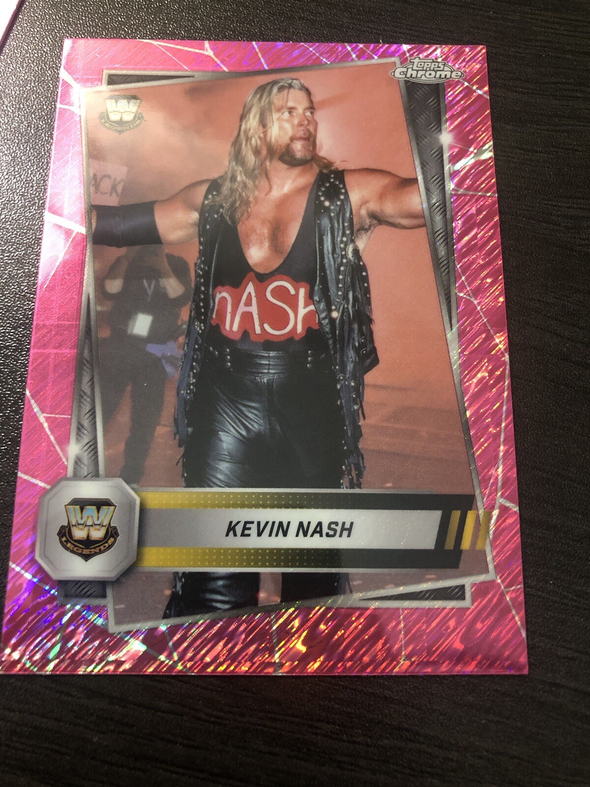 2025 Topps Chrome WWE Pink Shimmer Refractor Card - Kevin Nash