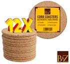 Cork Coasters Coffee Drink Pad Mat Plain Round Heat Insulation - 12Pcs