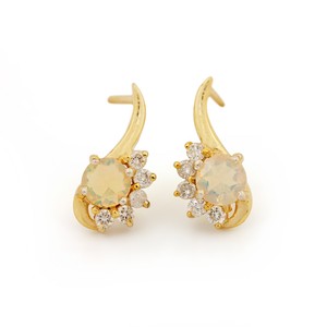 Designer-Opal-Gemstone-Diamond-Stud-Earrings-Pave-Solid-14k-Yellow-Gold-Jewelry