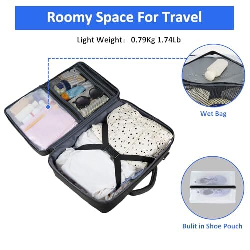 Travel Laptop Backpack for Men Women, Airplane Approved Travel Large Black - Picture 6 of 8