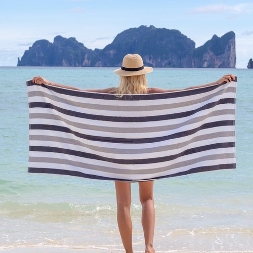 Cabo Cabana Beach Towels (Bulk Case of 24), Striped Color Options, 30x70, Cotton - 第 52/78 張圖片