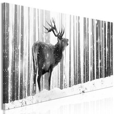 DEER FOREST WINTER Canvas Print Framed Wall Art Picture Photo Image c-B-0521-b-a