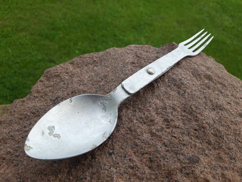 WW2 WWII GERMAN SOLDIER ORIGINAL ALUMINUM SPOON & FORK, VDNS38 (1153) - Picture 6 of 6
