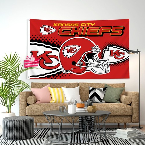 Kansas City Chiefs 3x5 Flag Man Cave Flag New Banner KC FREE Shipping NEW - Picture 12 of 15