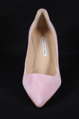 MANOLO BLAHNIK $865 Powder Pink Suede BB Stiletto High Heels Pumps 39 - Picture 4 of 11