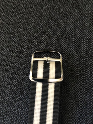 18mm Perlon 1960s Military Regimental Diver Vintage Watch Band-Silver, M0NI-BAGD - Picture 2 of 6