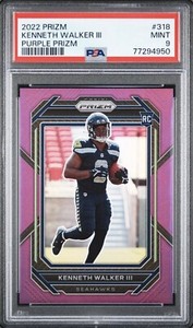2022 Kenneth Walker Purple Prizm #318 PSA 9 Mint Rookie Seahawks /125