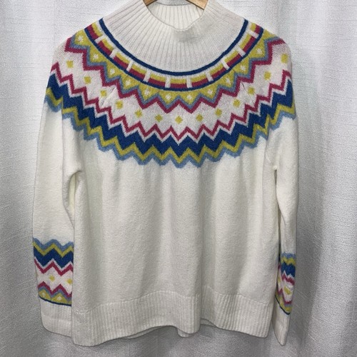 Suéter Vince Camuto Para Mujer Pequeño Fair Isle Cuello Simulado Pullover Esquí Nórdico - Imagen 1 de 7