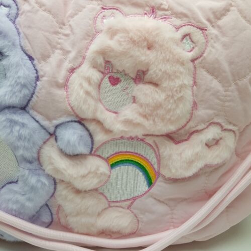Care Bears Beuteltasche rosa flauschig pelzig gesteppt bestickt Share Bear Cheer Bear - Bild 2 von 10