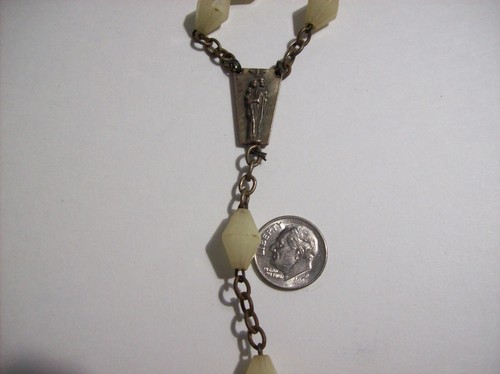 Vintage Glow In The Dark Large Catholic Rosary, 30.5" Italy, x - Picture 11 of 24