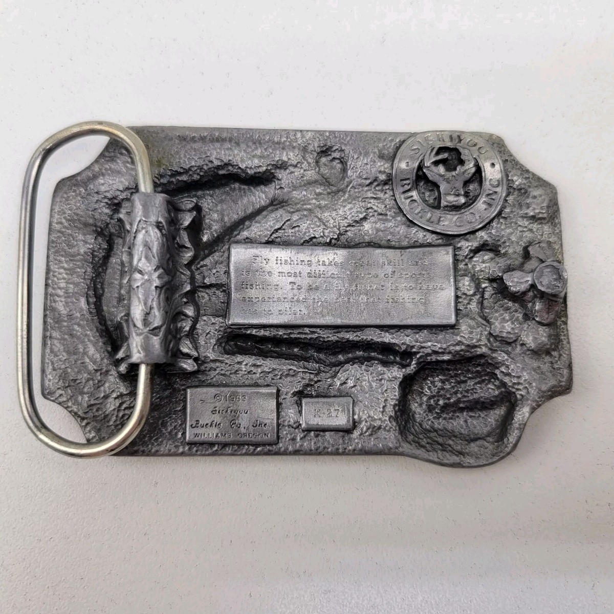 Siskiyou Buckle Co Fisherman Fishing Angler Oregon K-27 1983 Siskiyou Buckle Co Fisherman Fishing Angler Oregon K-27 1983