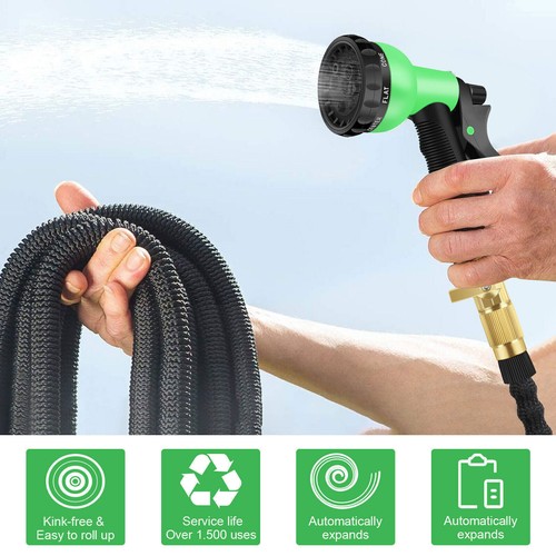 Expanding Expandable Flexible Garden Water Hose w/Spray Nozzle 25FT 50FT 100FT - Picture 3 of 15