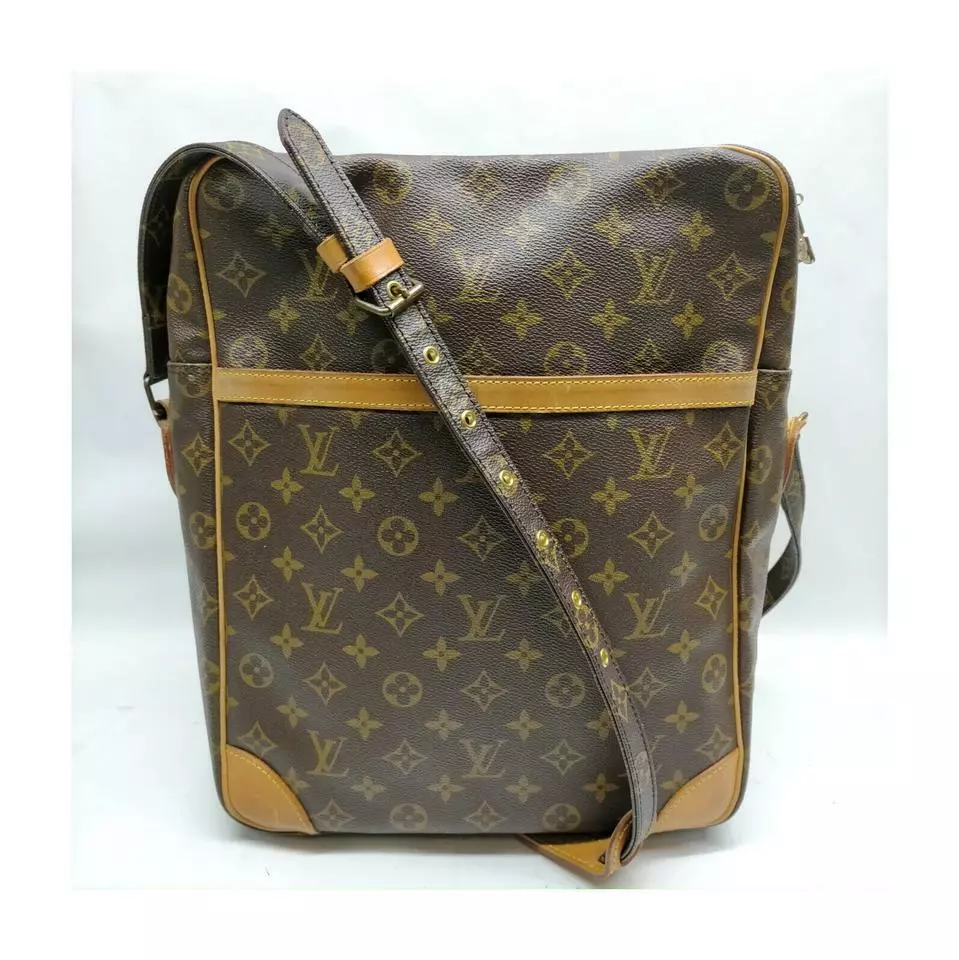 LOUIS VUITTON Danube PM Monogram Canvas Crossbody Bag Brown