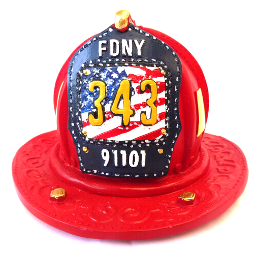 Sapeurs pompiers - CASQUE PRESSE PAPIER NEW YORK EN RESINE N° 6032 - Picture 1 of 3