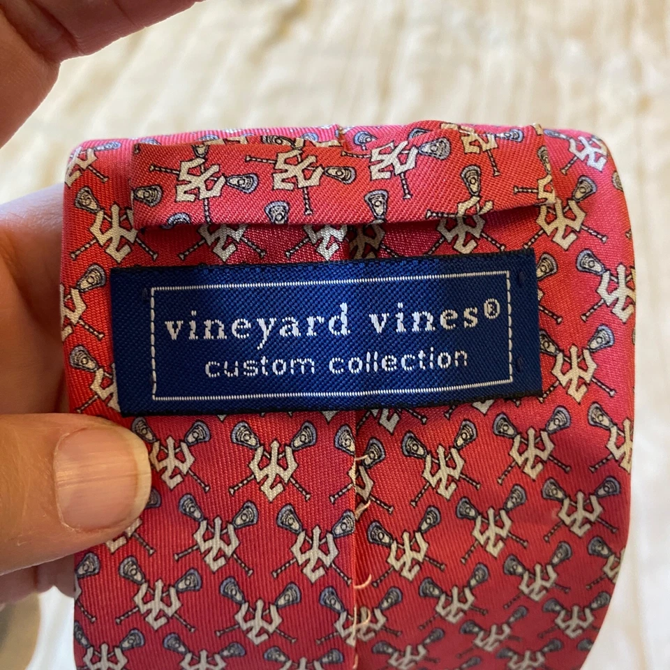 Washington & Lee University x Vineyard Vines Silk Tie Mens 62" Lacrosse Custom - Image 4 of 4