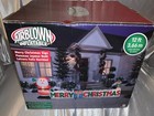 Gemmy 12 ft LED Santa Claus Elf Merry Christmas Sign Airblown Inflatable NIB