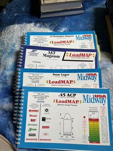 Load Map Reloading Book Lot .45 Acp 9mm Luger 357 Magnum .44 Remington