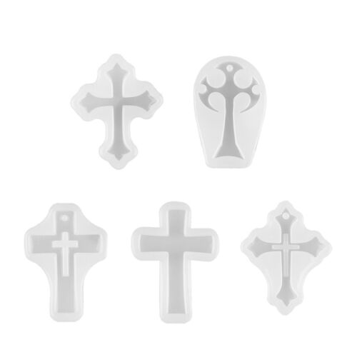 5 IN 1 DIY Silicone Cross Resin Mold Jewelry Epoxy Making Casting Mould Tool - Picture 2 of 12