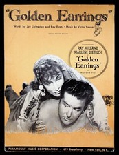 1946 Golden Earring w/ Ray Milland Marlene Dietrich WW2 Spy Movie Sheet Music 2