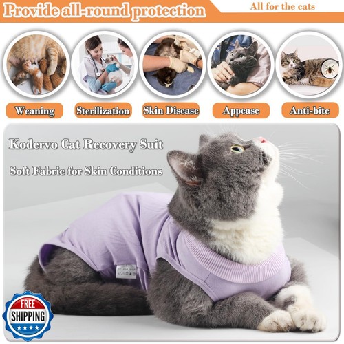 Kodervo Cat Surgery Recovery Suit, Kitten Surgical Full Bodysuit for Abdomina - Picture 4 of 5