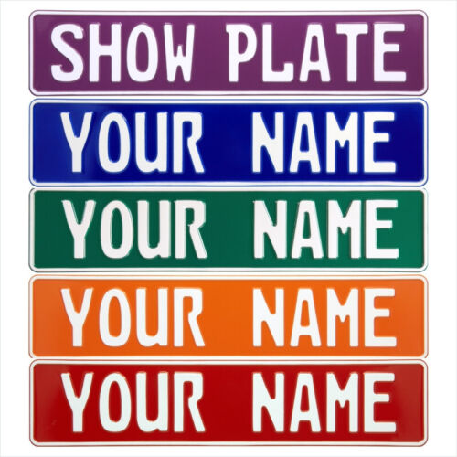 14 Font Style Novelty Pressed metal number plates replica car show any text name - Picture 20 of 28