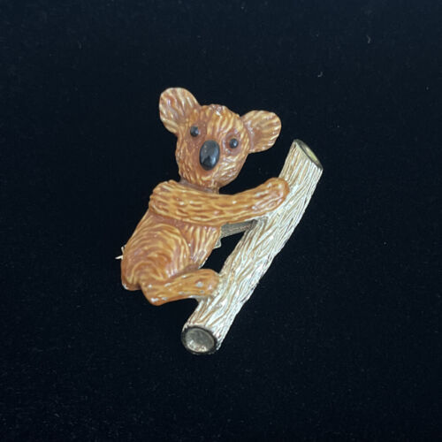 Koalabär Brosche Vintage signiert Gerry's Koala Bär auf Bambusnadel - Bild 2 von 10