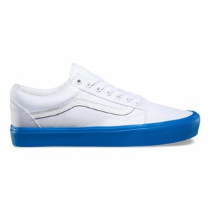 white vans with blue sole