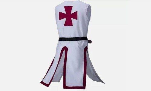 SALE Medieval Knight Surcoat Tabard  White Hospitaller Historical Costume Tunic - Picture 1 of 3