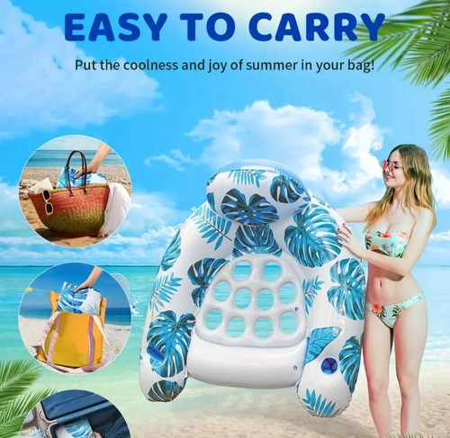 Extra Large Pool Float Pool Chair w/ Cup Holder & Waterproof Phone Pouch - Picture 7 of 7