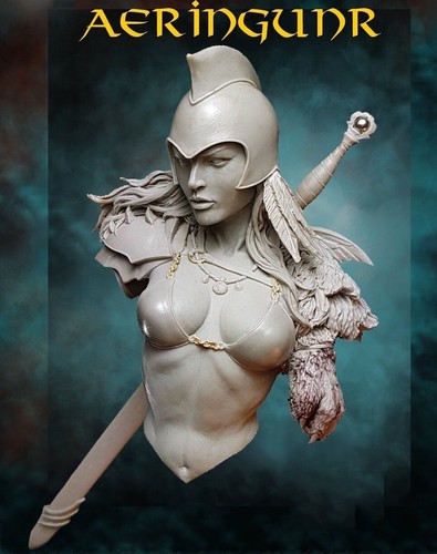 Figura Busto Guerrero Amazonas Escala 1/10 Modelo Resina con Casco y Armadura Sin Pintar - Imagen 1 de 2