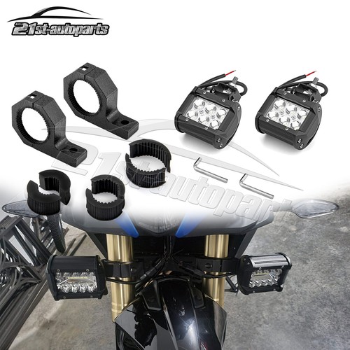 For New CFMoto 650 Adventura Roll Cage Tube Clamps 18W LED Work Light