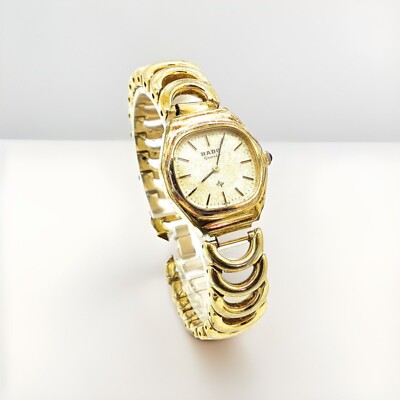 Rado Watch Gold Women's Swiss Quartz Bracelet Sapphire Crown