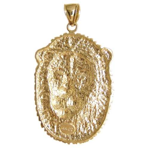New 14k Yellow Gold Lion Head Pendant - Picture 3 of 5